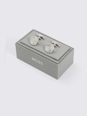 MOSS Grey Round Pinwheel Cufflinks - Image 2 of 2