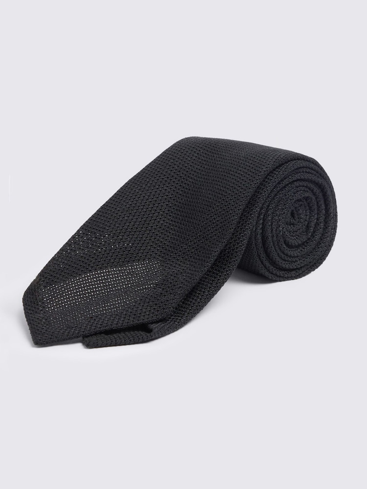 MOSS Black Ground Italian Grenadine Tie - Image 1 of 2 MOSS Black Ground Italian Grenadine Tie - Image 1 of 2