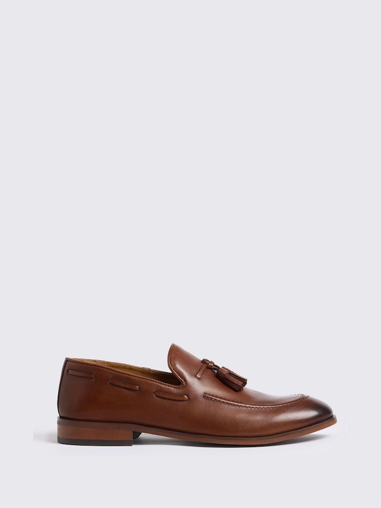 MOSS Brown Highgate Tassel Loafers - Image 1 of 4