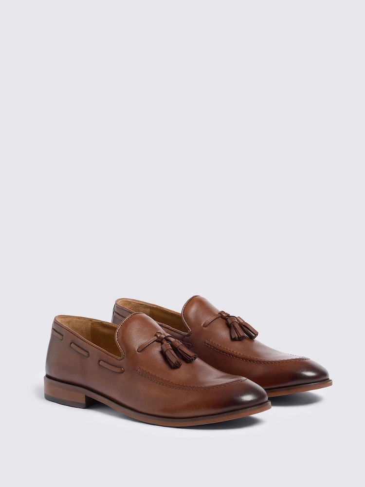 MOSS Brown Highgate Tassel Loafers - Image 2 of 4