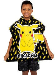 Character Black Pokemon Pikachu Hooded Towel Poncho - Image 12 of 12