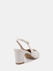 Novo Cream Wide Fit Heidi Chain Trim Block Heel Slingbacks - Image 4 of 6