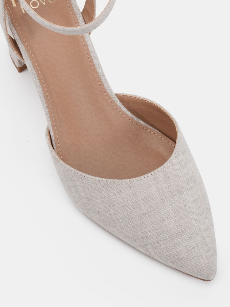 Natural - Novo Imelda Two Part Block Heel Court Shoes - Imaginea 6 din 6 Natural - Novo Imelda Two Part Block Heel Court Shoes - Imaginea 6 din 6