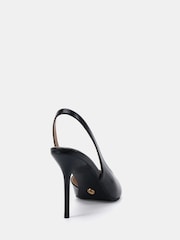 Novo Black Wide Fit Hayley Sweetheart Slingback Courts - Image 4 of 6