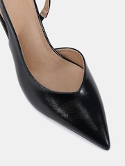 Novo Black Wide Fit Hayley Sweetheart Slingback Courts - Image 6 of 6