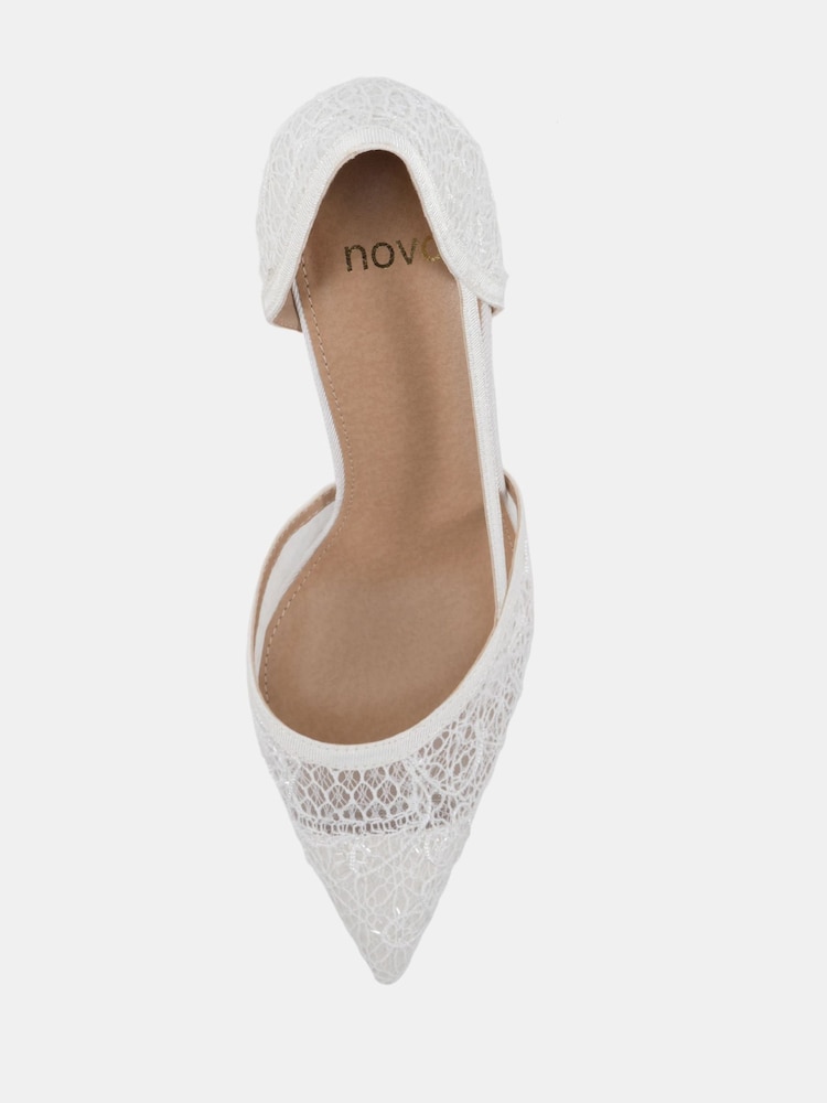 Novo White Ideal Point Two Part Stiletto Courts - Image 6 of 6