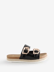Novo Black Standard Fit Hannah Metal Flower Trim Sandals - Image 1 of 1