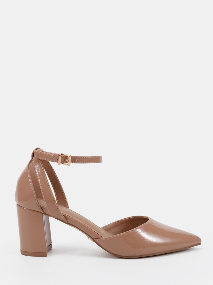 Nude - Novo Wide Fit Imelda Two Part Block Heel Court Shoes - Imagen 2 de 6 Nude - Novo Wide Fit Imelda Two Part Block Heel Court Shoes - Imagen 2 de 6
