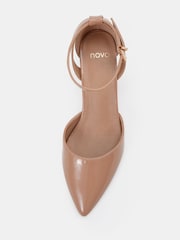 Nude - Novo Wide Fit Imelda Two Part Block Heel Court Shoes - Imagen 5 de 6