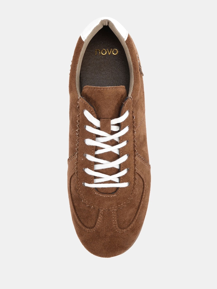 Braun - Novo Flavia Soft Lace Up Low Profile Trainers - Bild 6 von 6