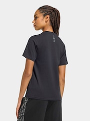 adidas Black Animal Print T-Shirt - Image 2 of 6