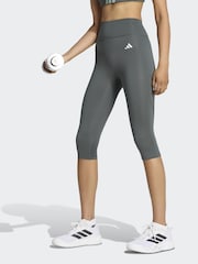 adidas Dark Green Optime Essential Capri Leggings - Image 1 of 6