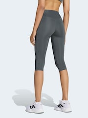 adidas Dark Green Optime Essential Capri Leggings - Image 2 of 6