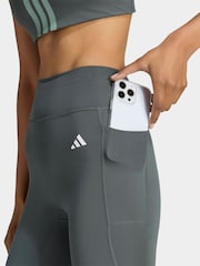 adidas Dark Green Optime Essential Capri Leggings - Image 4 of 6