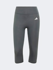 adidas Dark Green Optime Essential Capri Leggings - Image 6 of 6