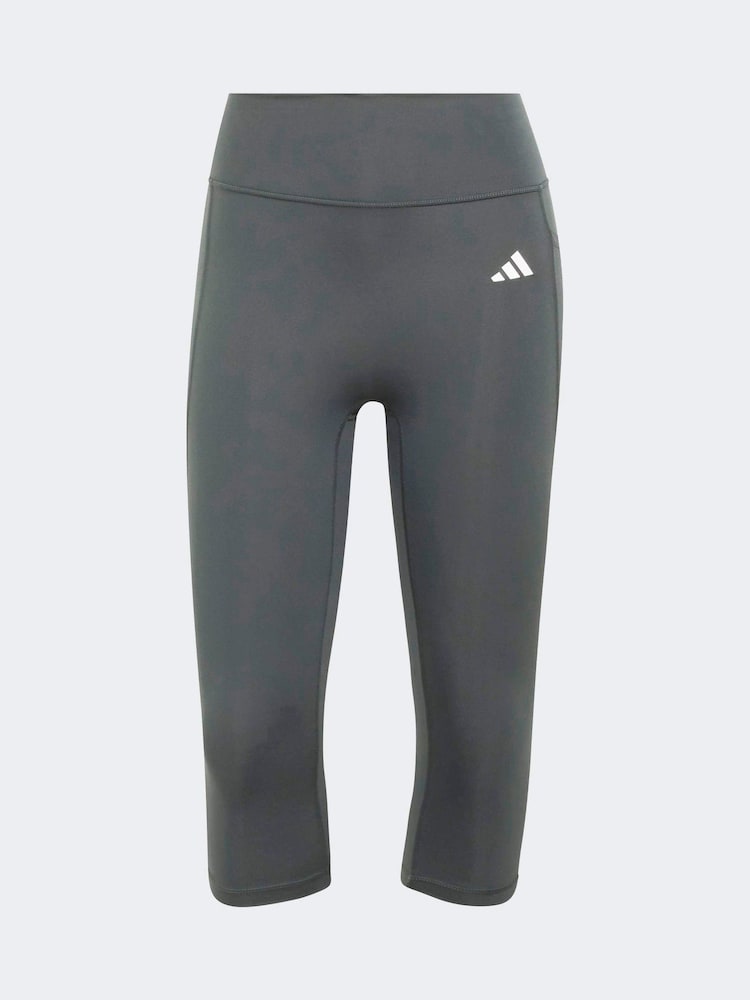 adidas Dark Green Optime Essential Capri Leggings - Image 6 of 6 adidas Dark Green Optime Essential Capri Leggings - Image 6 of 6