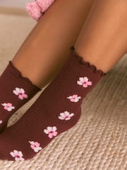 Bath & Body Works Berry Japanese Cherry Blossom Cosy Slipper Socks 2 Pack - Image 2 of 3