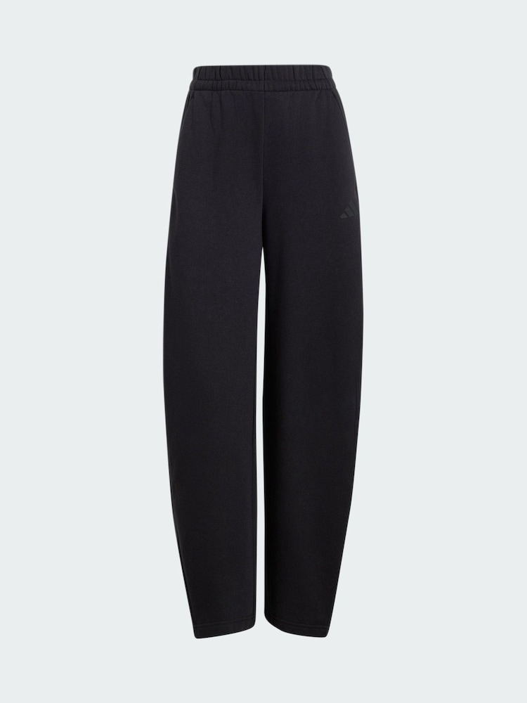 adidas Black Essentials Contemporary Fleece Barrel Leg Joggers - Image 5 of 5