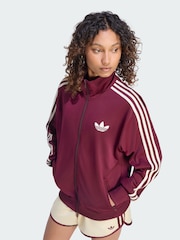adidas Originals Maroon Red Firebird Loose Track Top - Image 1 of 5