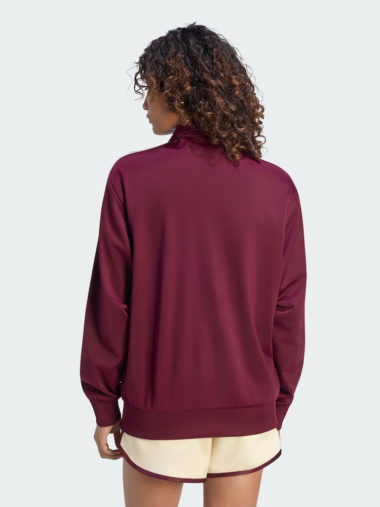 adidas Originals Maroon Red Firebird Loose Track Top - Image 2 of 5 adidas Originals Maroon Red Firebird Loose Track Top - Image 2 of 5