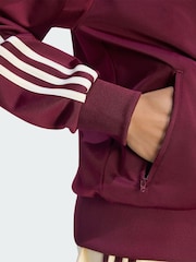 adidas Originals Maroon Red Firebird Loose Track Top - Image 4 of 5