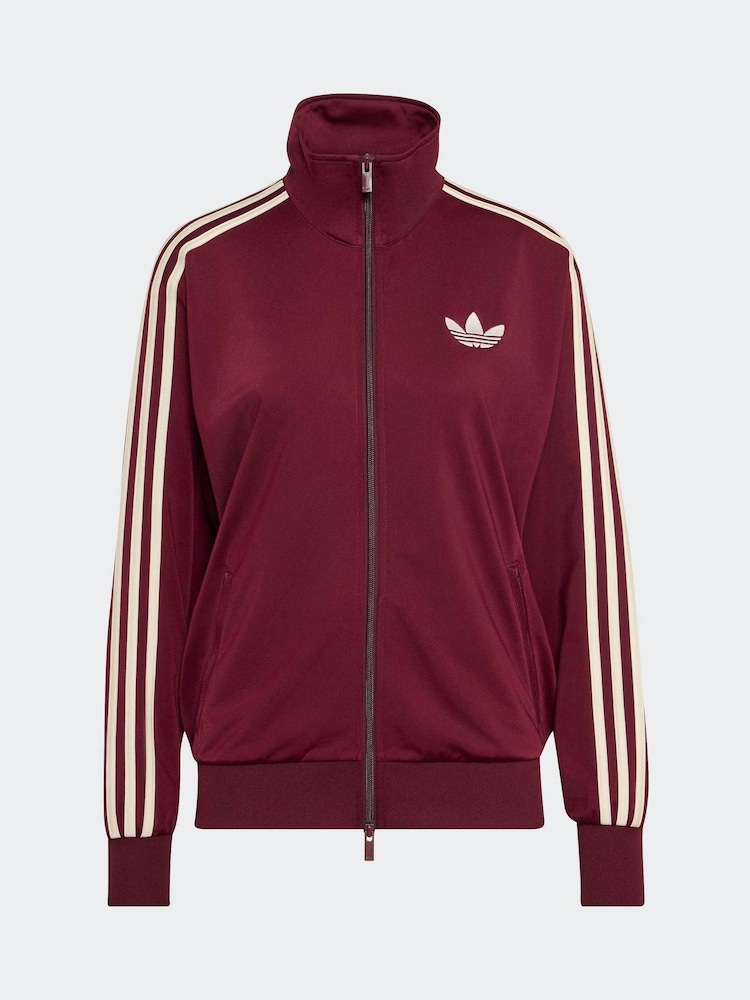 adidas Originals Maroon Red Firebird Loose Track Top - Image 1 of 2 adidas Originals Maroon Red Firebird Loose Track Top - Image 1 of 2