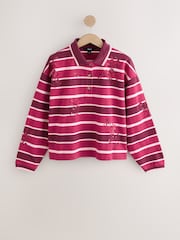 Streifen, Berrenfarben - Long Sleeve Embellished Rugby Top - Bild 6 von 8