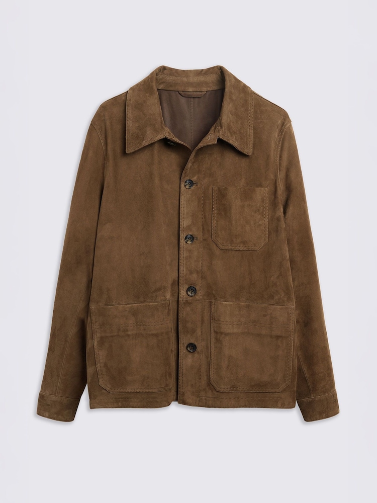 MOSS Taupe Suede Shacket - Image 5 of 5