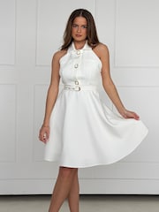 Girl In Mind White Francesca Button Up Midi Dress - Image 6 of 6