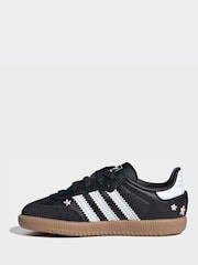 adidas Originals Black Flower Embroidered Infant Samba Trainers - Image 2 of 10