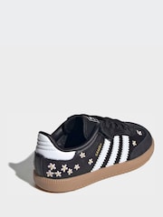 adidas Originals Black Flower Embroidered Infant Samba Trainers - Image 5 of 10