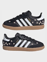 adidas Originals Black Flower Embroidered Infant Samba Trainers - Image 6 of 10