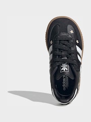 adidas Originals Black Flower Embroidered Infant Samba Trainers - Image 7 of 10