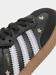 adidas Originals Black Flower Embroidered Infant Samba Trainers - Image 9 of 10