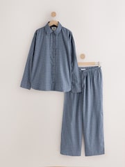 self. Blue Check Shirt & Trouser Pyjamas Set - Image 5 of 8