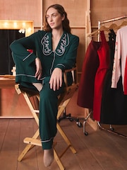Cath Kidston Green Button Through Pyjamas Set - Image 1 of 15