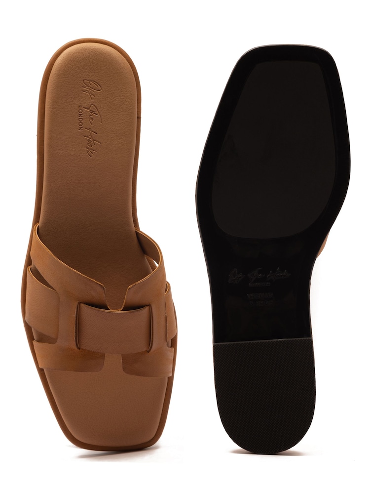 Off The Hook Heath Leather Slip-On Flat Mule Sandals - Slika 6 od 6