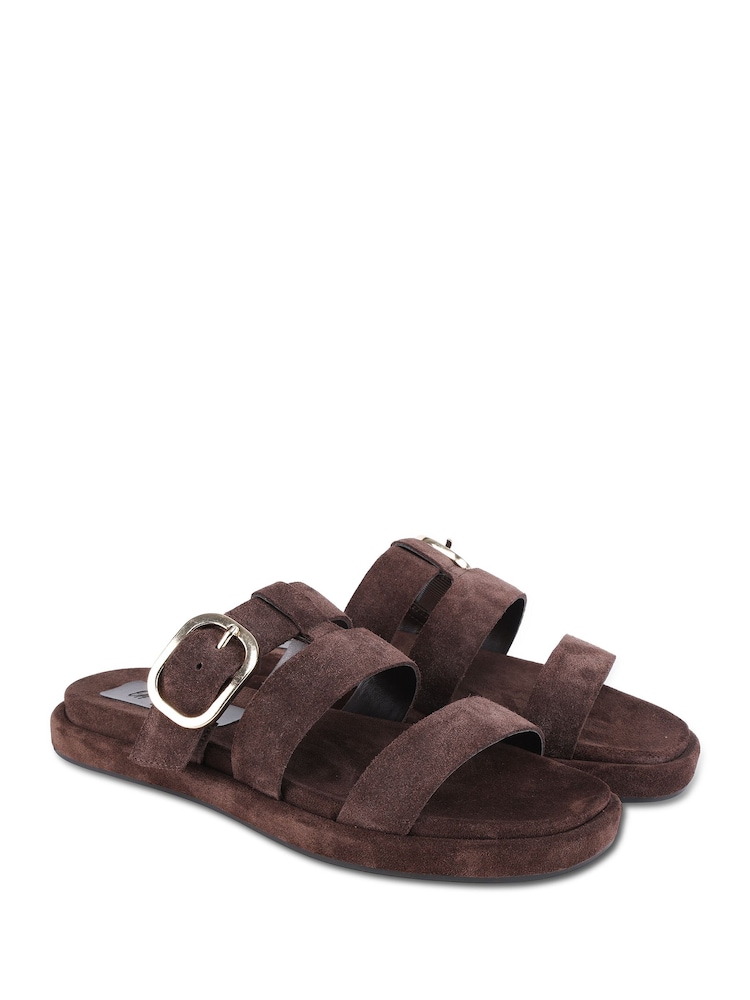 Off The Hook Anete ruskindssandaler med spænderem og læder - Billede 2 af 6