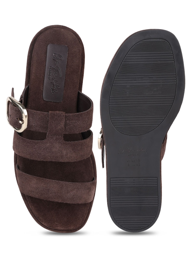 Off The Hook Anete ruskindssandaler med spænderem og læder - Billede 6 af 6