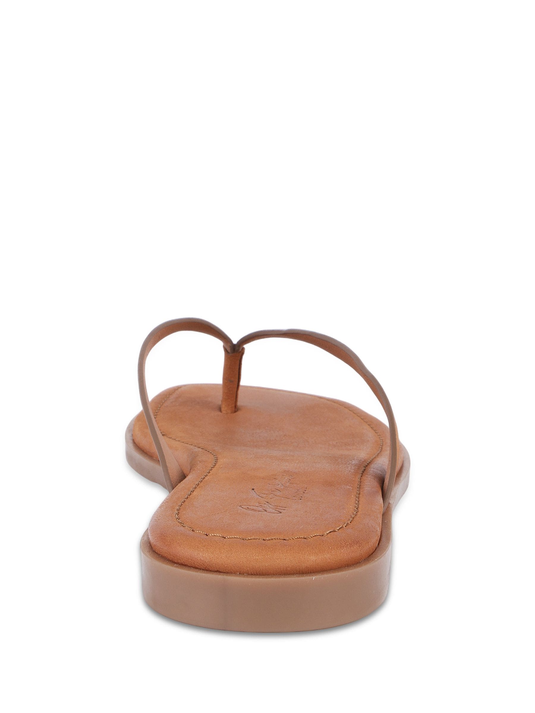 Buy Off The Hook Tan Brown Freya Leather Thong Flat Sandals from