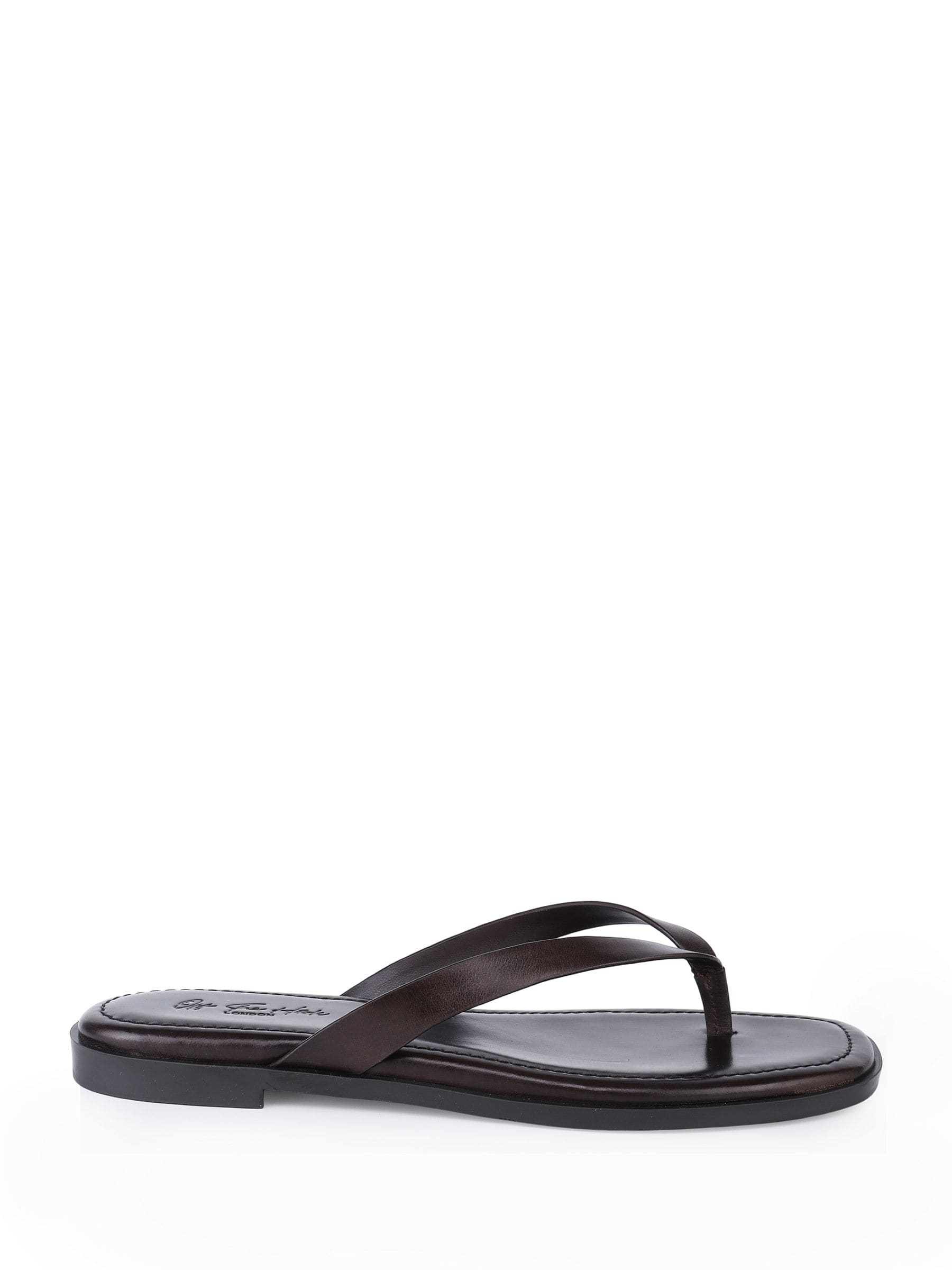 Buy Off The Hook Brown Freya Leather Thong Flat Sandals from Next USA