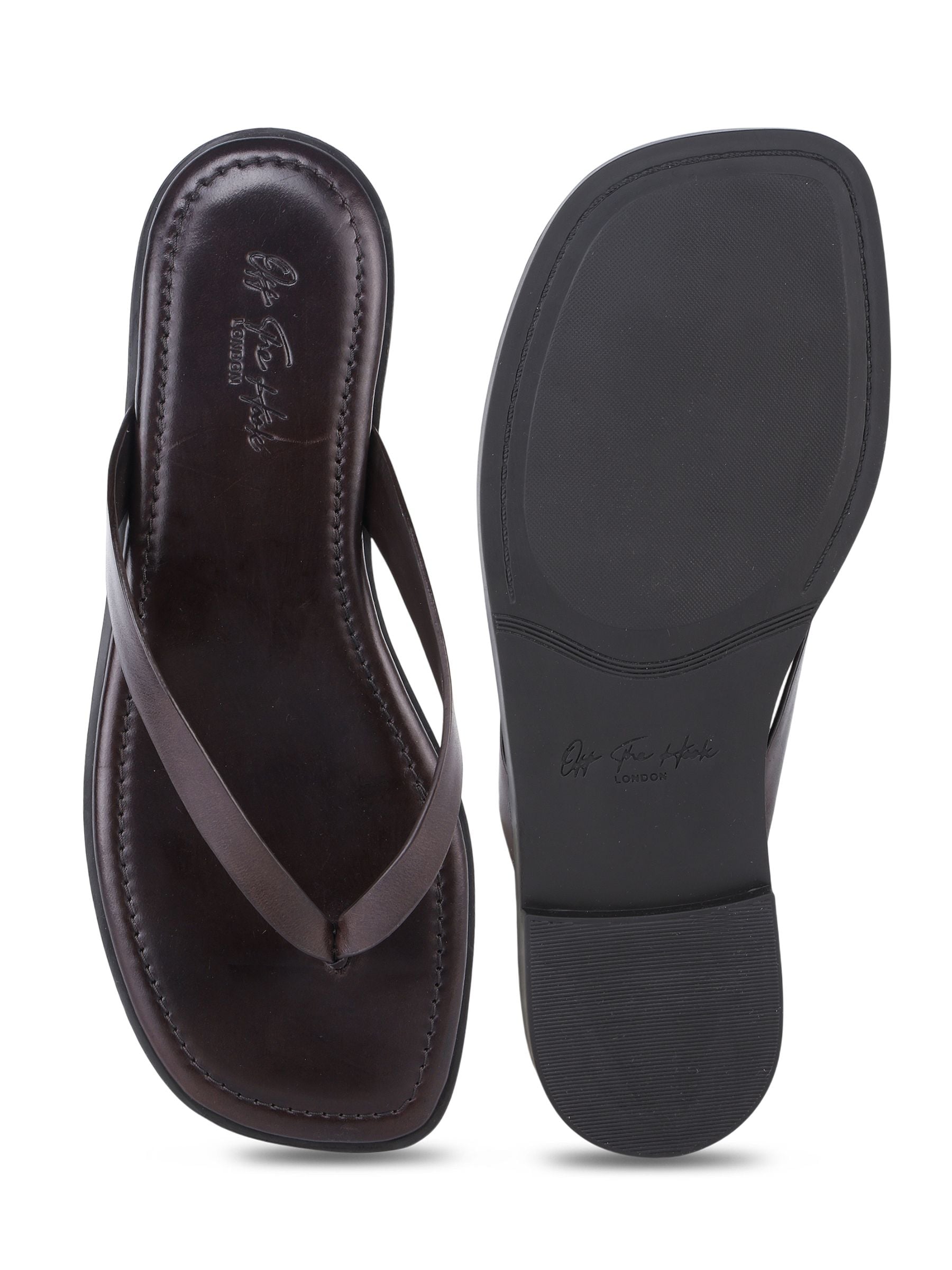 Buy Off The Hook Brown Freya Leather Thong Flat Sandals from Next USA