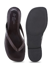 Off The Hook Brown Freya Leather Toe Thong Flat Sandals - Image 6 of 6