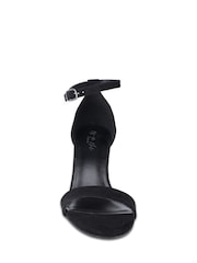 Off The Hook Black Ashleigh Suede Leather High Heel Ankle-Strap Sandals - Image 3 of 6