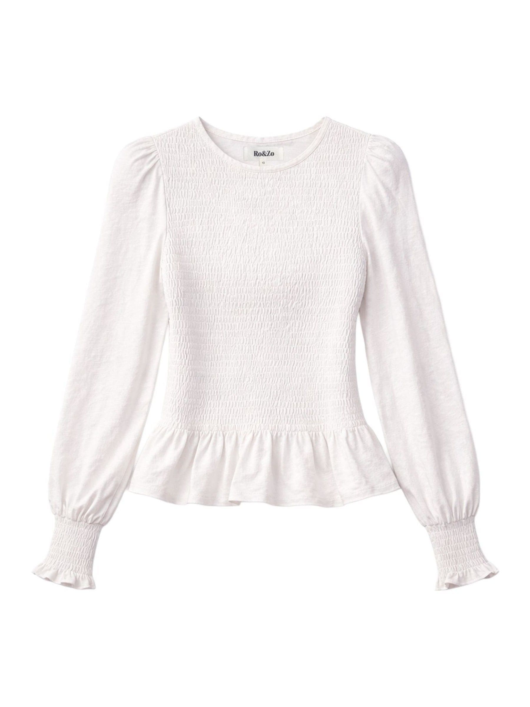 Buy Ro&Zo White Slub Jersey Shirred Top from the Next UK online shop