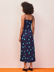 Ro&Zo Blue Petite Spot Keyhole Dress - Image 4 of 4