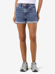 NOISY MAY Blue High Waist Denim Shorts - Image 3 of 7