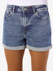 NOISY MAY Blue High Waist Denim Shorts - Image 4 of 7
