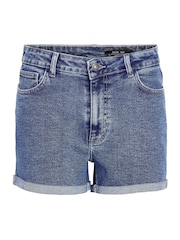 NOISY MAY Blue High Waist Denim Shorts - Image 6 of 7