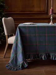 Green/Navy Tartan Check Cotton Table Cloth - Image 1 of 4